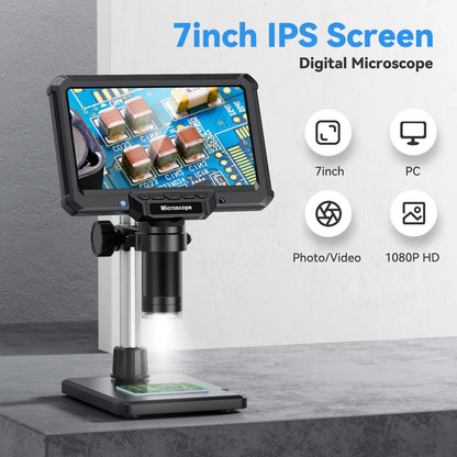 Hayve MK7 7-Inch 1200X 16MP Digital Microscope with IPS Screen
