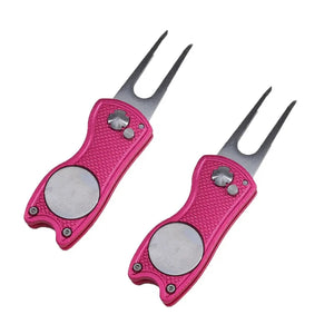 Foldable Golf Divot Repair Tool with Golf Ball Groove Cleaner