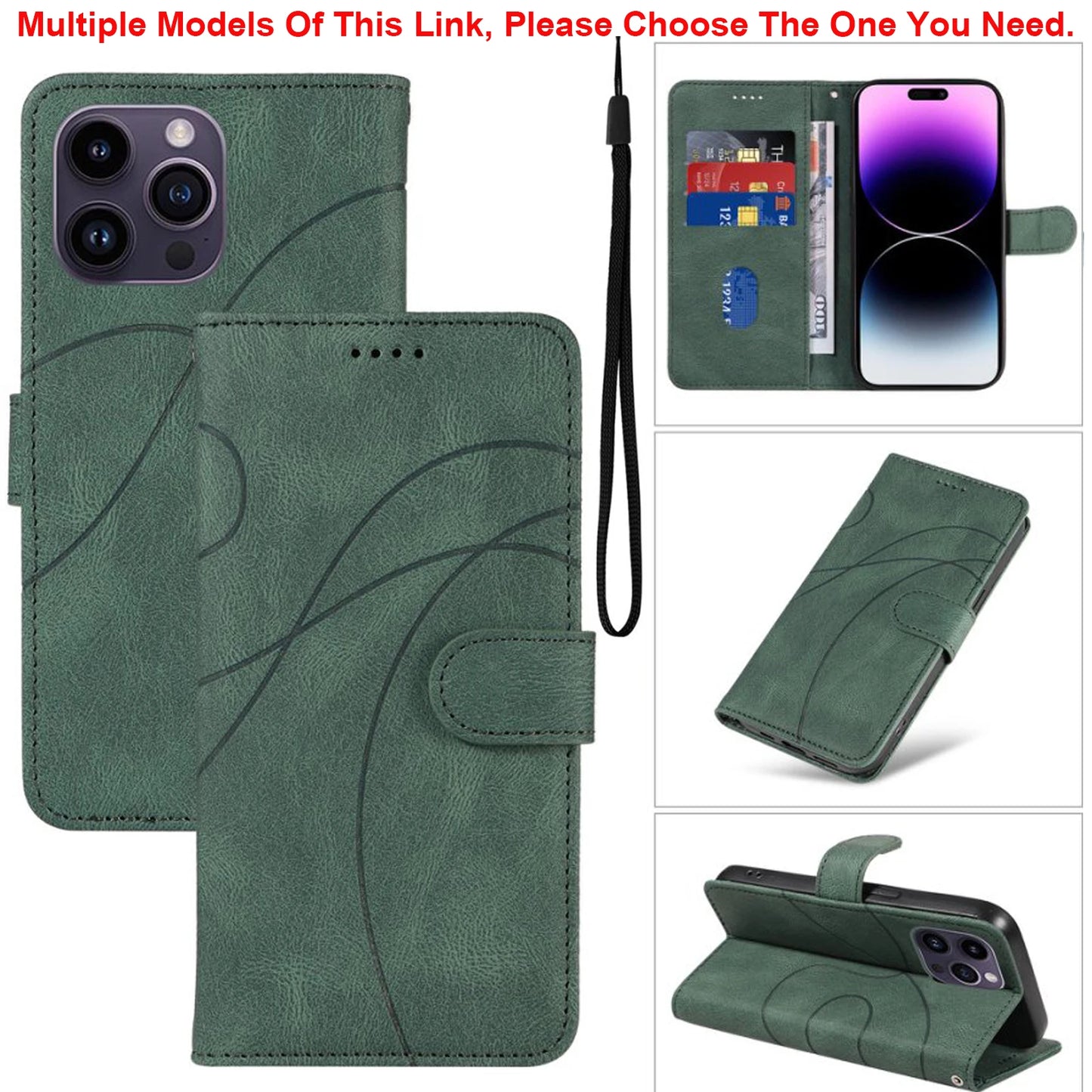 Leather Magnetic Flip Case For iPhone