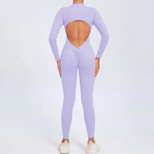 Seamless Zippered Long-Sleeved One-Piece Jumpsuit