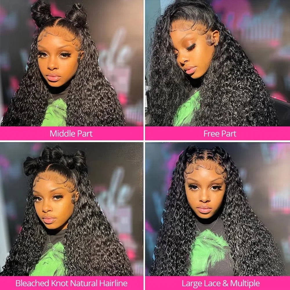 13x6 Glueless 250 Density Brazilian Deep Wave Curly Human Hair Wig