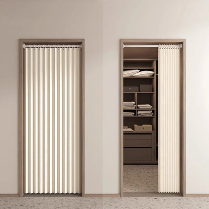 Folding Accordion Pleated Room Divider & Retractable Door Curtain
