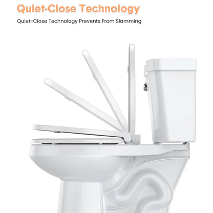 White Quiet-Close Toilet Seat with Built-in Toddler Potty Training Seat