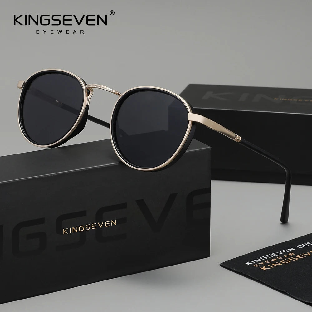 KINGSEVEN Round Frame Polarized UV400 Sunglasses