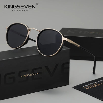 KINGSEVEN Round Frame Polarized UV400 Sunglasses