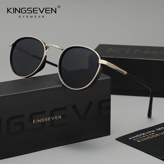 KINGSEVEN Round Frame Polarized UV400 Sunglasses