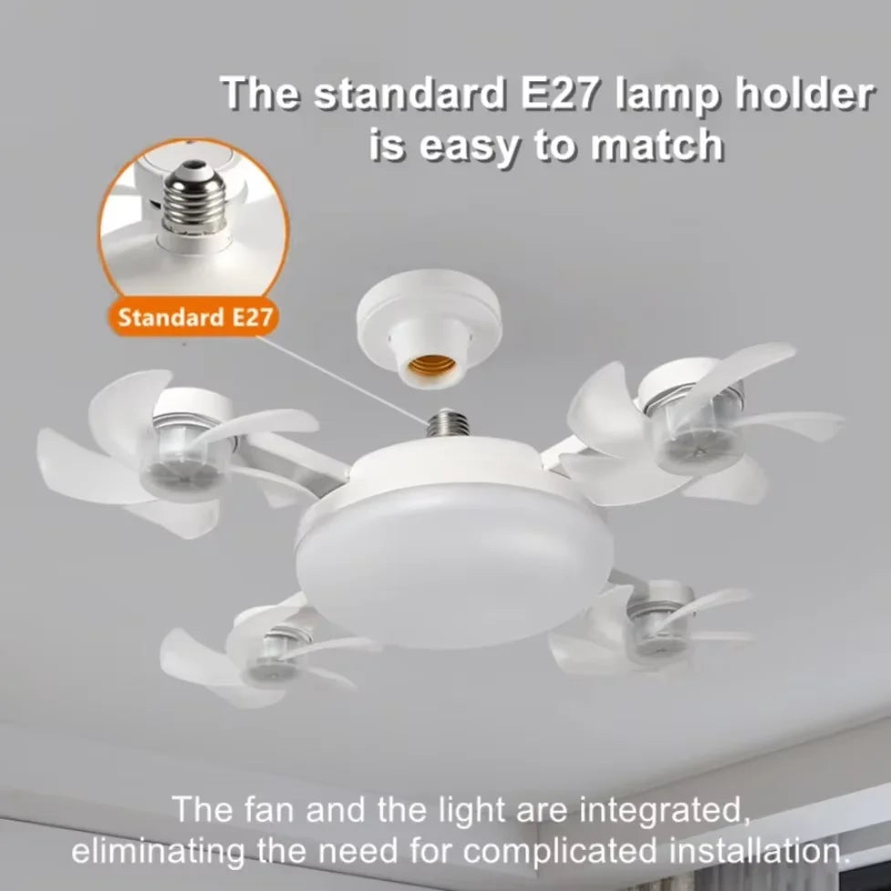 Silent Drone-Style LED Ceiling Fan Light with Remote