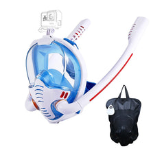 Full Face  Double Tube Black Snorkel Mask