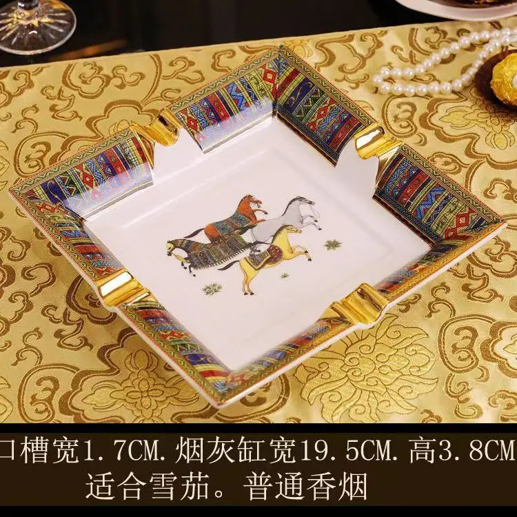 European Style Luxury Ceramic Cigar Ashtray