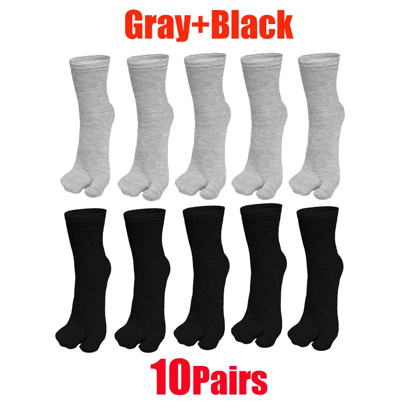 Unisex Japanese Style Cotton Tabi Two-Finger Socks