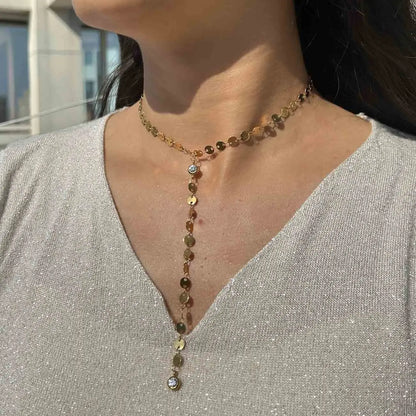 Stainless Steel Multilayer Sequined Choker Necklace