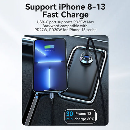 Vention 30W PD Fast USB-C Car Charger for iPhone & Android