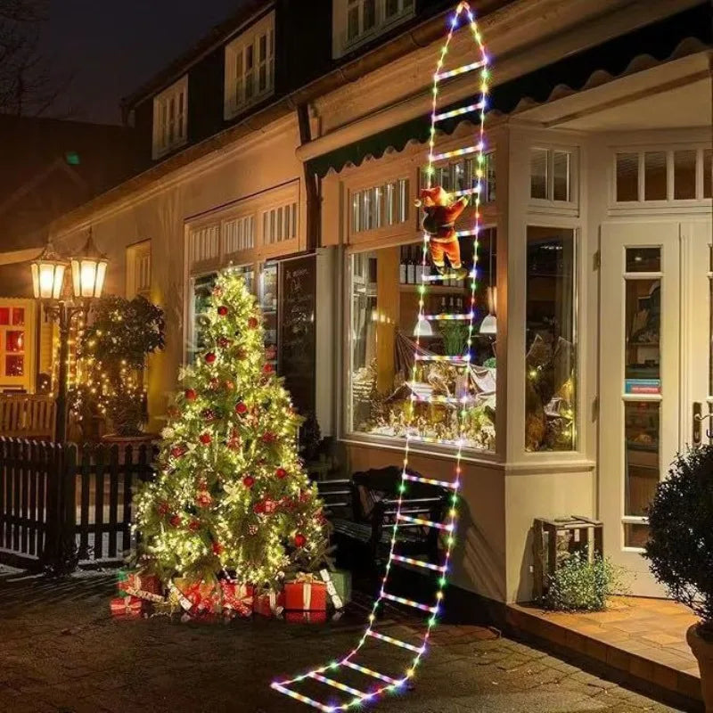 LED Santa Claus Climbing Ladder String Lights