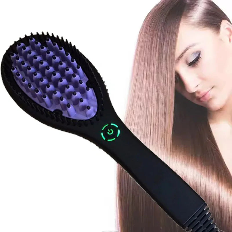 2-in-1 Ceramic Hair Straightener & Smoothing Brush