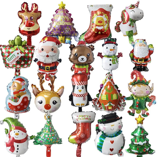 Mini Christmas Foil Balloons - Holiday Party Decor & Background