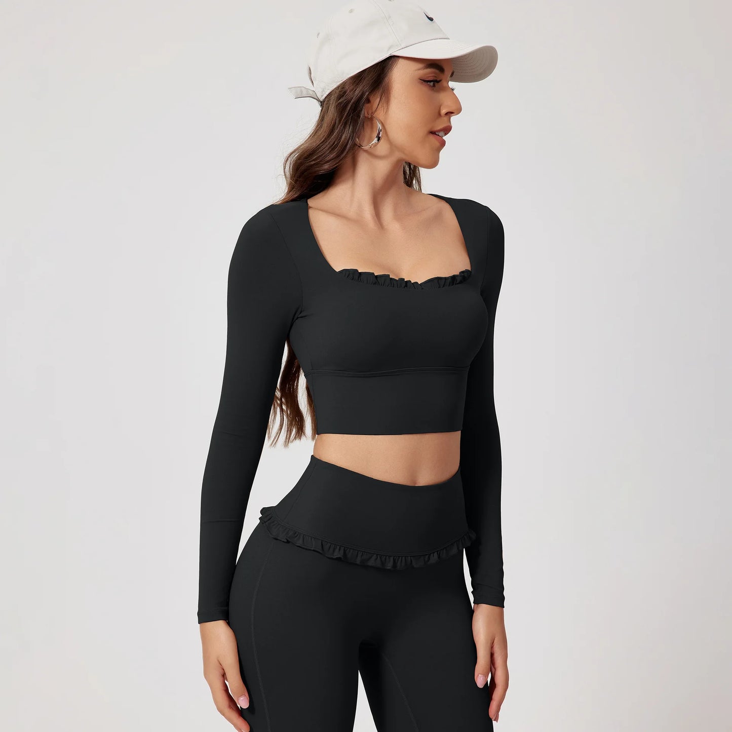 2Pcs Quick-Dry Long-Sleeved Shirt & Leggings Set
