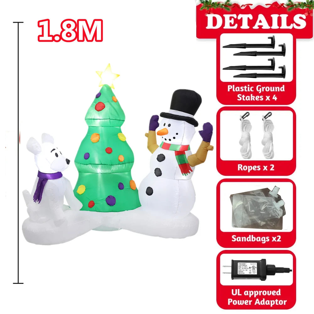 Inflatable Christmas Decorations with Built-in LED Lights