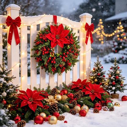Artificial Red Berries & Eucalyptus Holiday Wreath