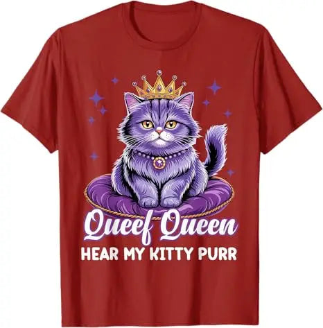 Funny "Queef Queen Cat" Adult Humor Graphic T-Shirt