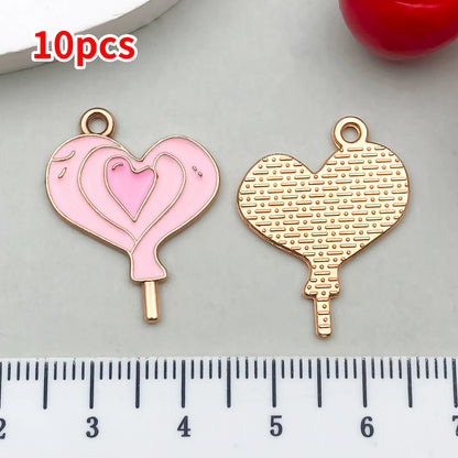 10-20 Piece Valentine's Day Mixed Alloy Flower Charms Set - DIY Jewelry Making Pendants