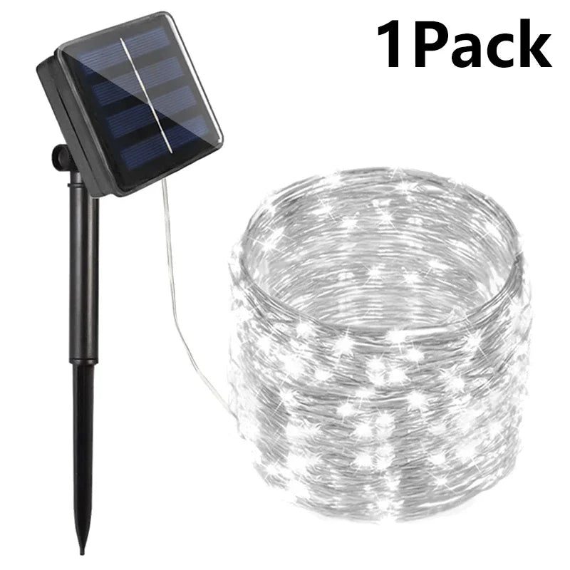 LED Solar String Fairy Lights for Outdoor Patio & Garden