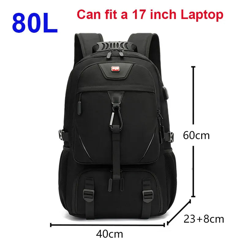 Large Capacity Waterproof Travel & Business Laptop Backpack (50L/60L/80L)