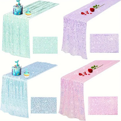 Iridescent Sparkle Sequin Table Runner