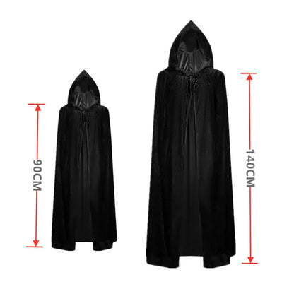 Kids' Grim Reaper Costume – Red-Eyed Hooded Robe with Glowing Glasses & Scythe Set