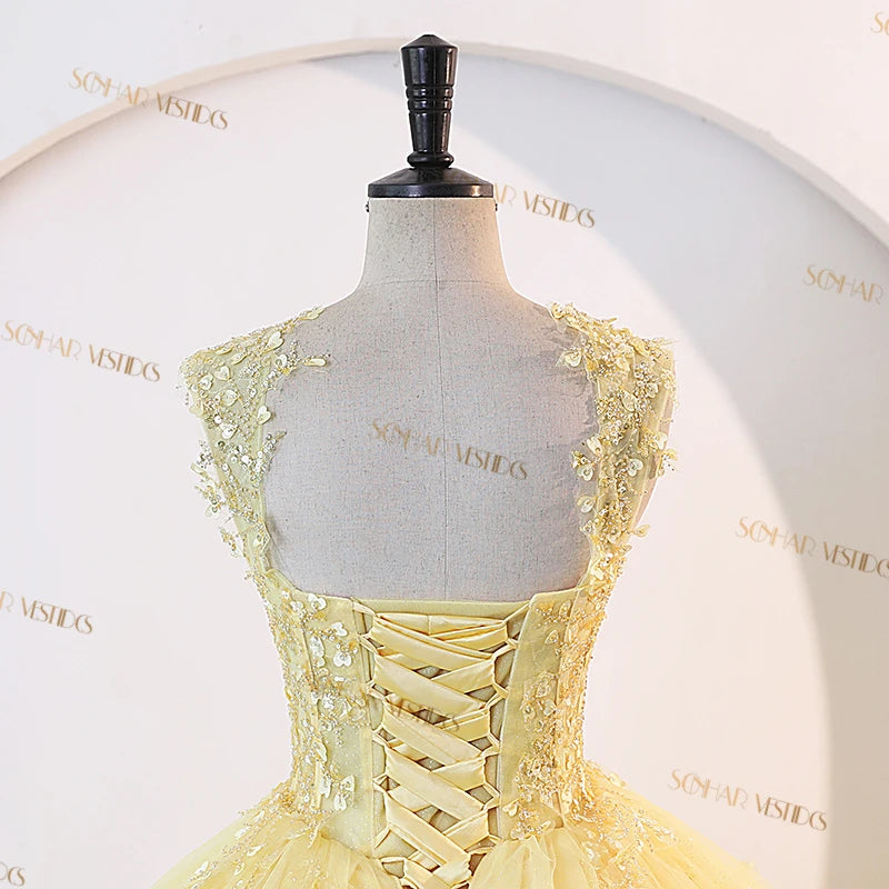 Long Train  Quinceanera Dress