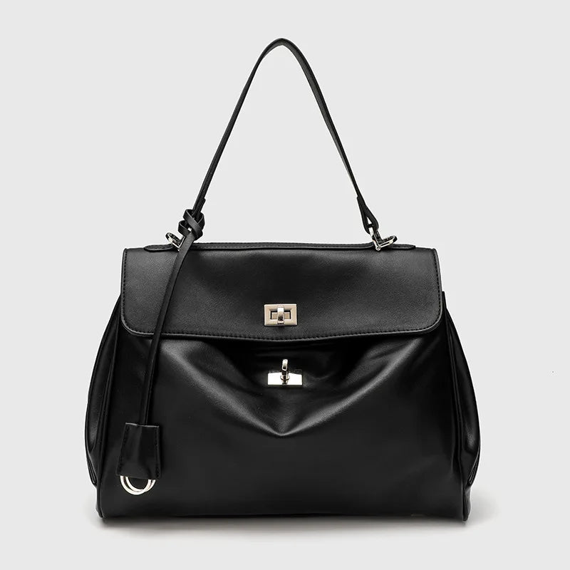 Women's Split Leather Large Capacity Tote Bag & Shoulder Handbag