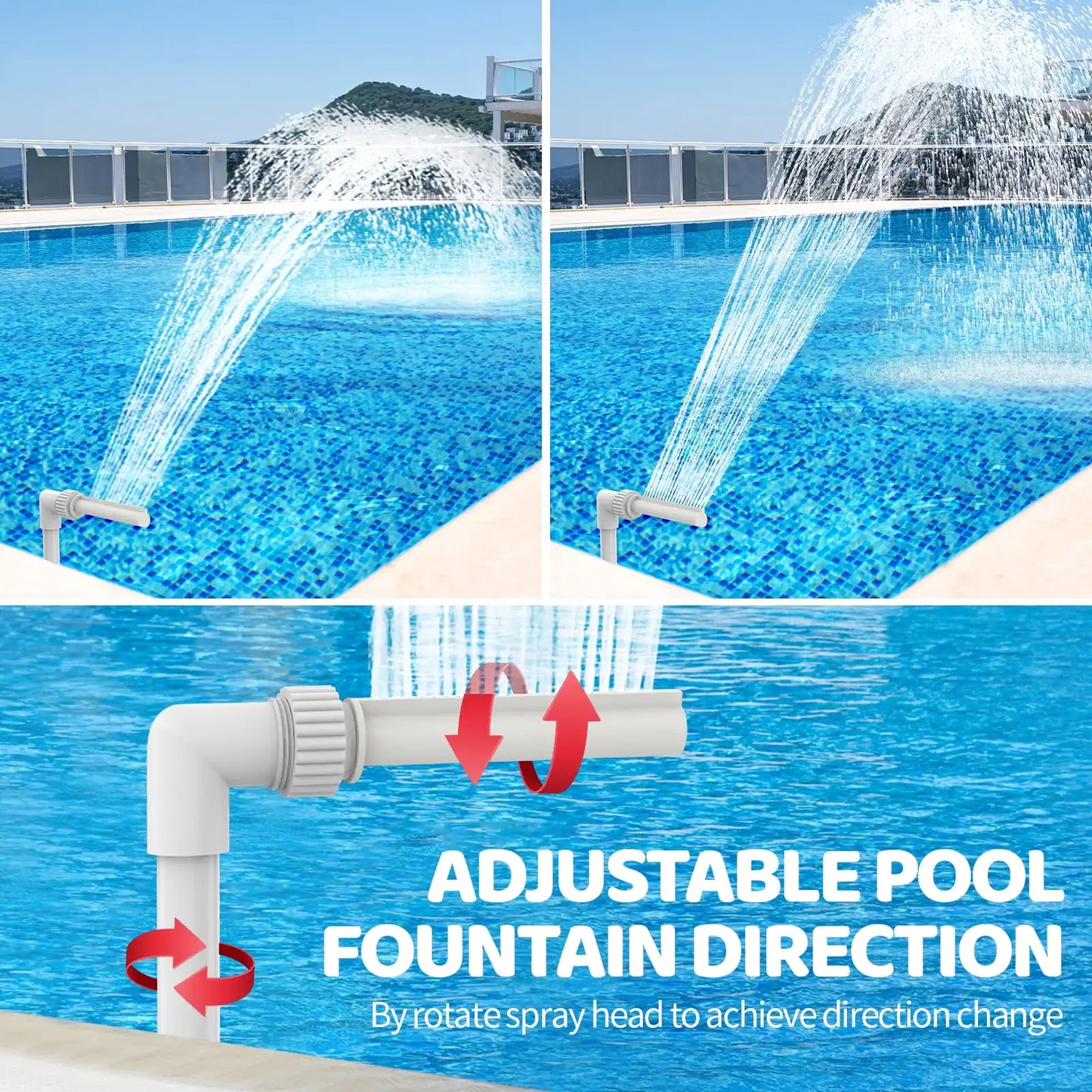 Dual-Nozzle Adjustable Swimming Pool Fountain Sprayer
