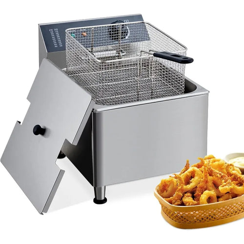 11L Stainless Steel Deep Fryer with Basket