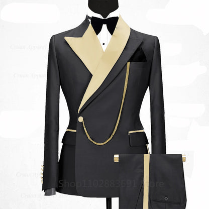Men's Classic Double-Breasted Formal Suit Set