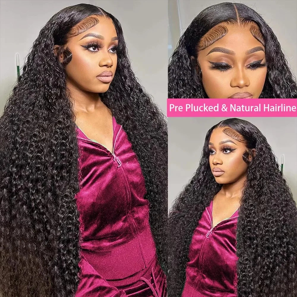 13x6 Glueless 250 Density Brazilian Deep Wave Curly Human Hair Wig