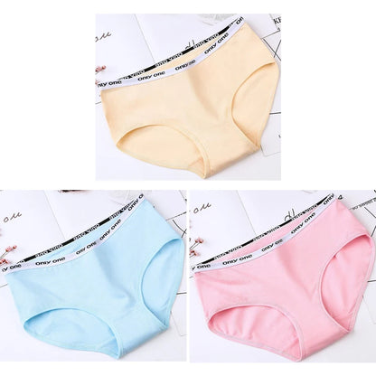 3-Pack Women's Pure Cotton Mid-Waist Briefs