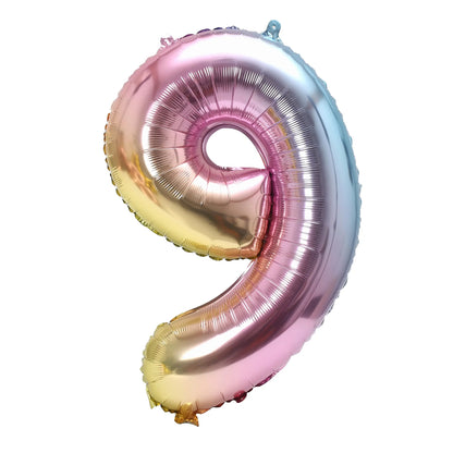 32inch Rainbow Gradient Number Foil Balloons