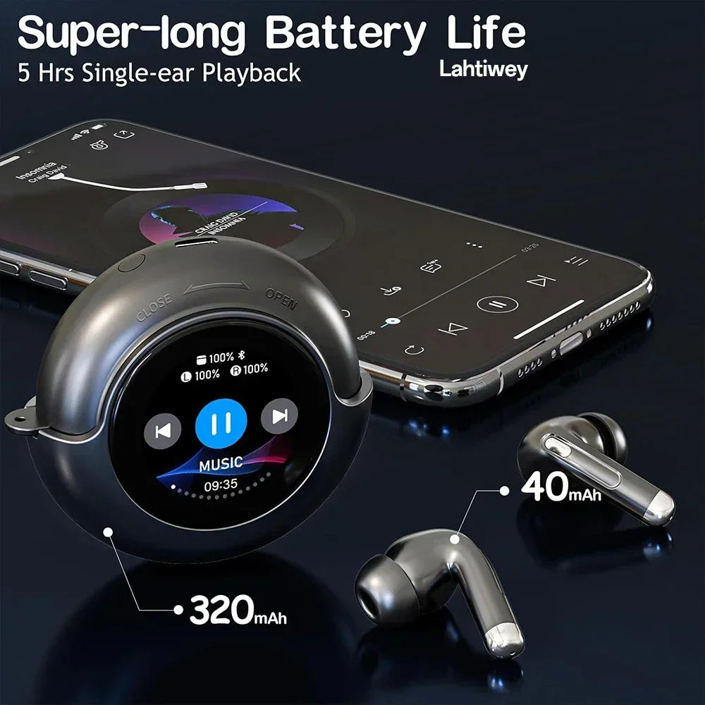 T7 Headphones with Touch Screen Bluetooth 5.4  Headband AI Noise Reduction