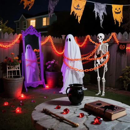 Halloween Light-Up Chain Prop String Lights with 8 Modes