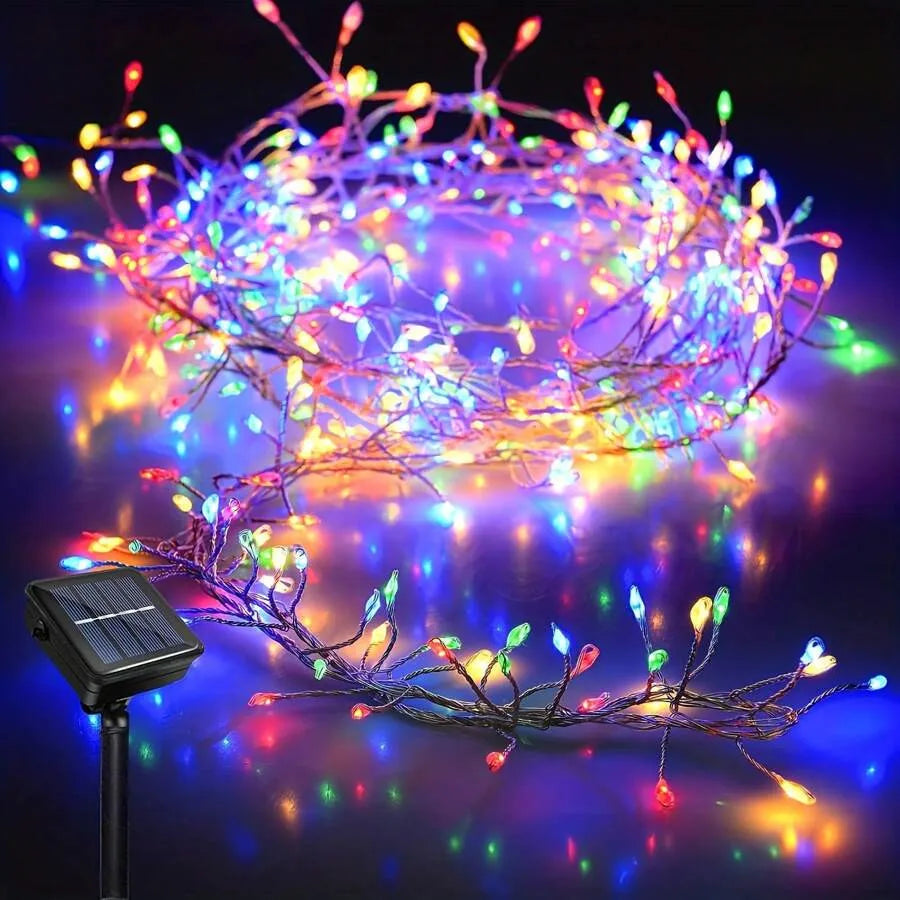 Solar LED Firecracker String Fairy Lights