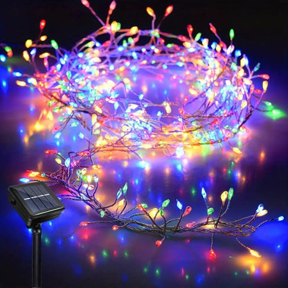 Solar LED Firecracker String Fairy Lights