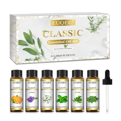 EUQEE 6 Bottles 10ml Pure Natural Essential Oils