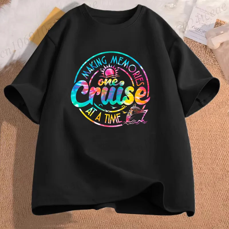 Women’s Spring/Summer Cartoon Graphic T-Shirt – Casual Short Sleeve Top