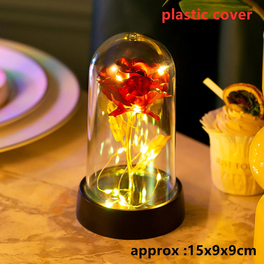 LED Galaxy Three Rose Artificial Flowers Gift without Battery