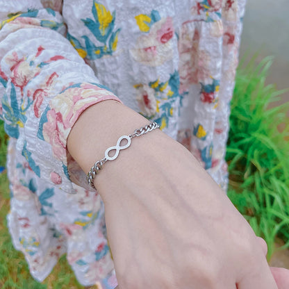 2pcs Stainless Steel Infinity Symbol Bracelets