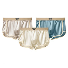 3PCS Solid Satin-like Boxers