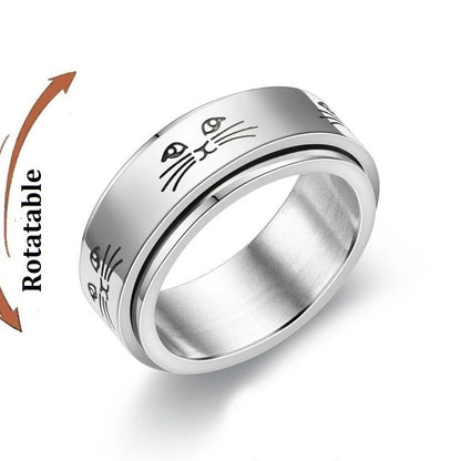 Stainless Steel Fidget Spinner Ring – Anti-Anxiety Stress Relief Band for Men & Women