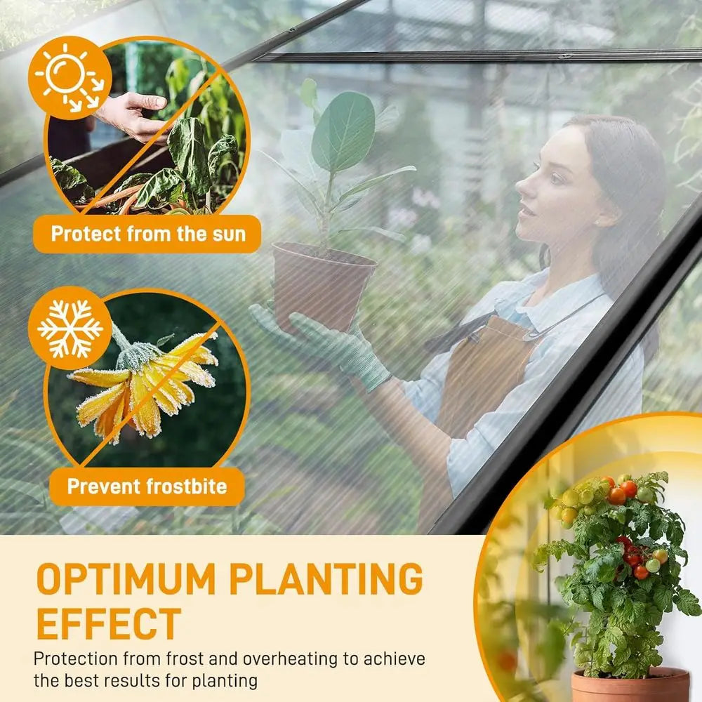 6x8 Twin-Wall Polycarbonate Greenhouse Kit with 5 Roof Vents