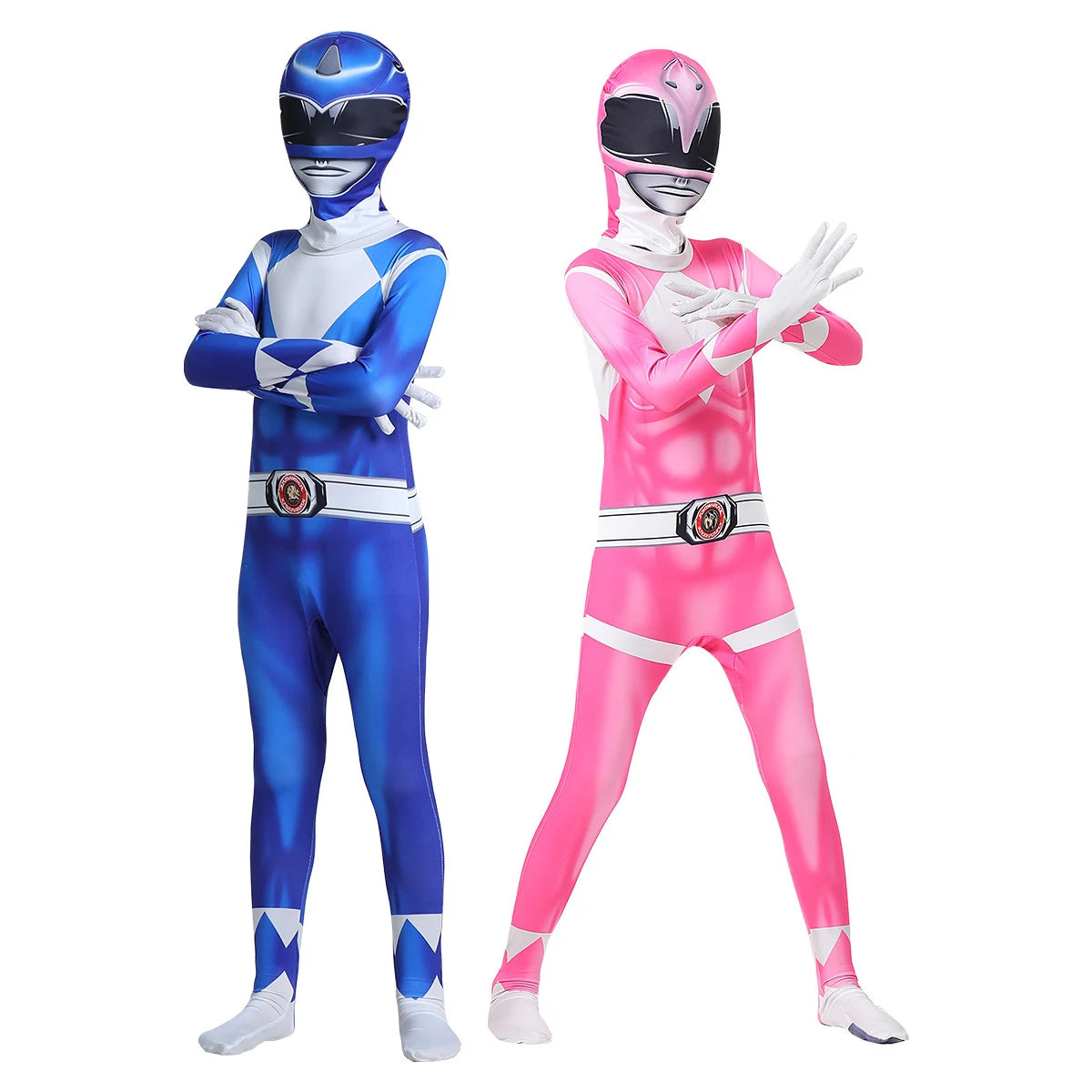 Unisex Power Rangers Superhero Cosplay Costume – Full Body Zentai Jumpsuit & Mask Set