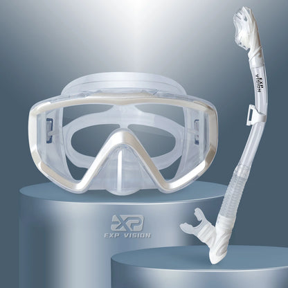 EXP VISION 3-Window Panoramic Snorkeling Mask & Dry Snorkel Set