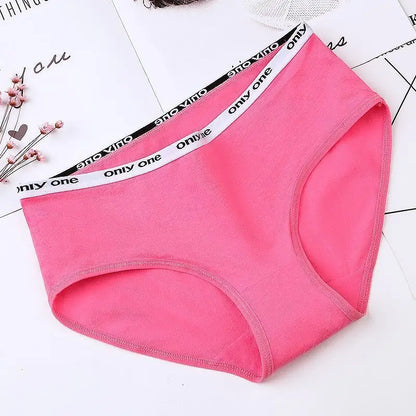 3-Pack Women's Pure Cotton Mid-Waist Briefs